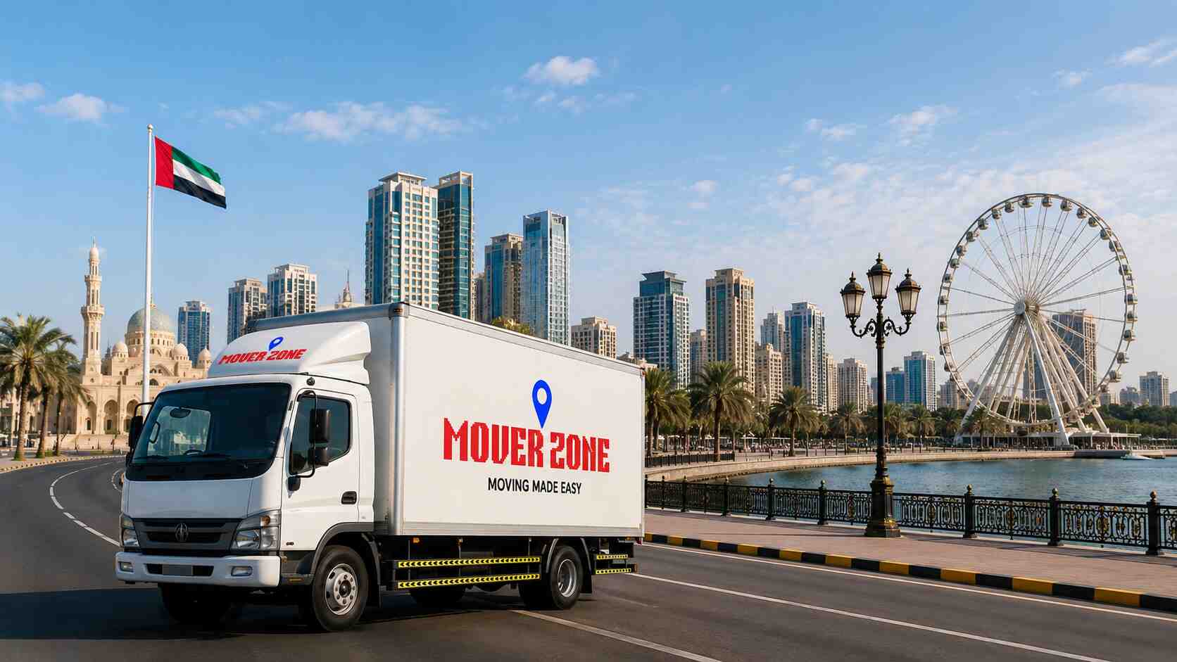 Mover Zone enclosed moving truck and crew serving Sharjah