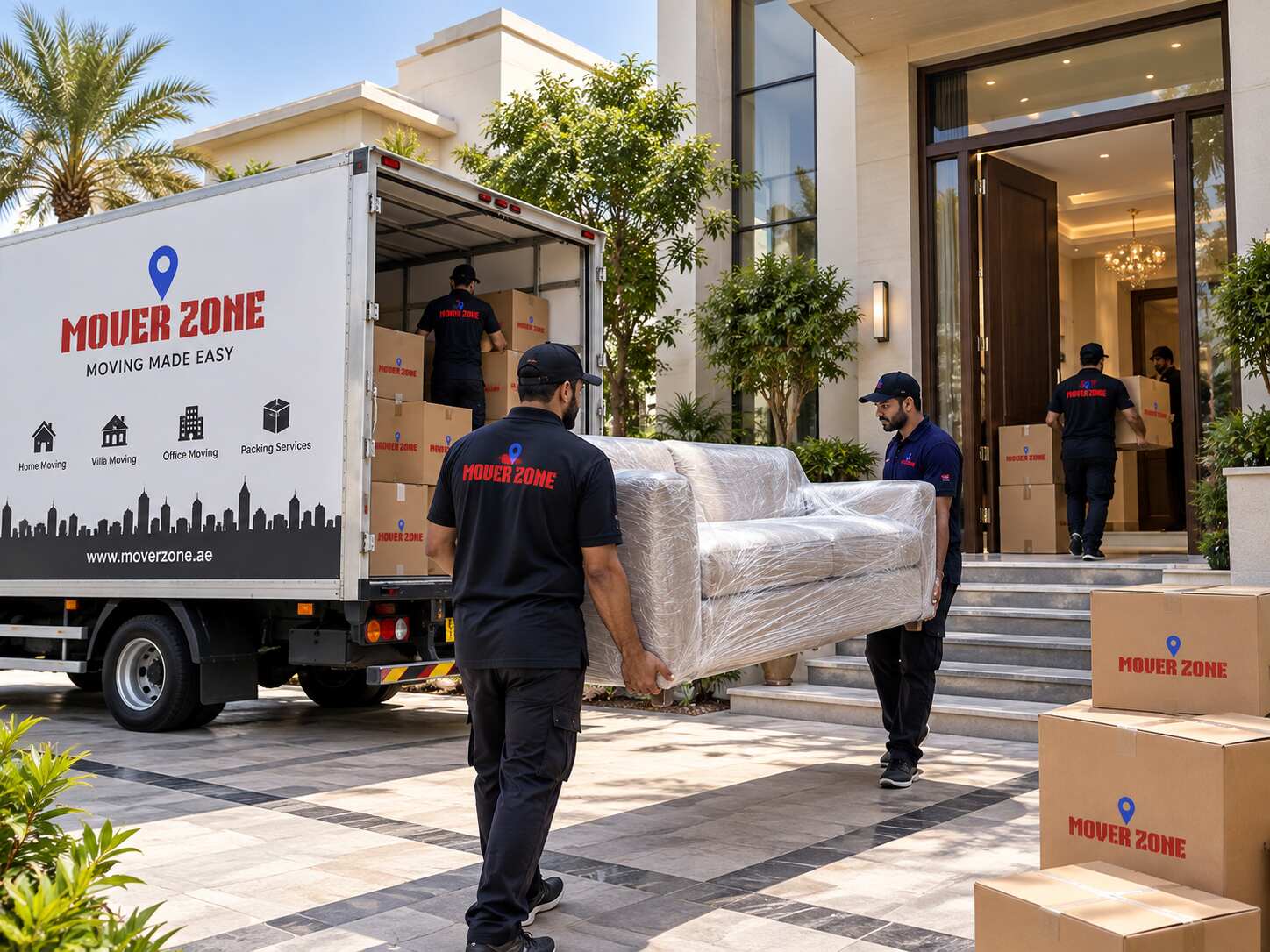 Villa interior prepared for professional movers and packers in Dubai